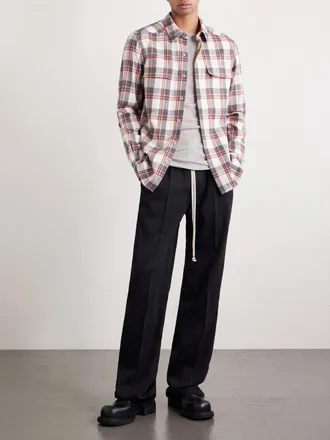 Rick Owens Checked Cotton-Flannel Shirt