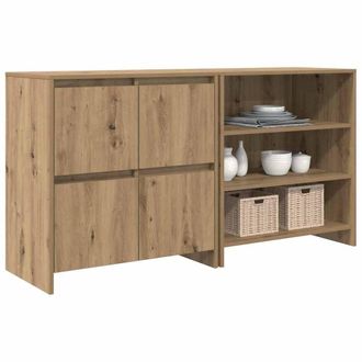 Berkfield Home Sideboard 2 pcs Artisan oak 70 x 41 x 75 cm Engineered wood in Brown