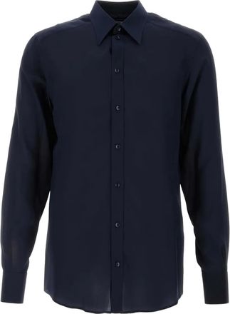Dolce & Gabbana Camicia in cr&ecirc;pe di seta - Blu