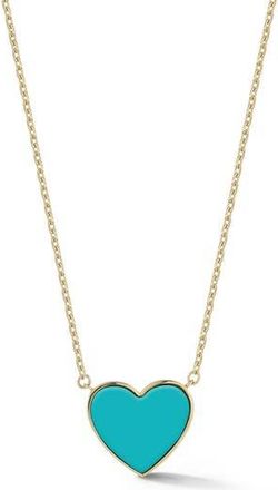 Ember Fine Jewelry Turquoise Heart Pendant Necklace in Gold at Nordstrom Rack