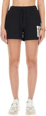 Moschino Cotton Sweatshirt Shorts With Playful Graphic