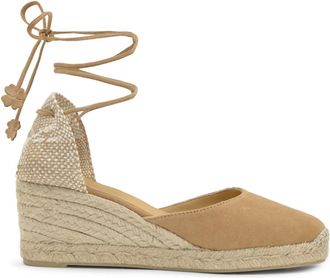 Castaner Carina Espadrille - Dames - Sleehakken - Beige - 35 EU - Leer - Schoenen