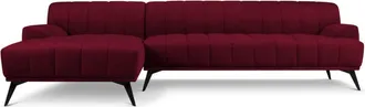 CXL by Christian Lacroix Sofá esquinero izquierdo 5 plazas de terciopelo granate