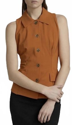 La Petite Robe Di Chiara Boni Sumio Sleeveless Vest Top In Terre