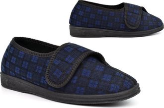 Generic Mens Wide Fit Slippers Size 6 Boys Slipper Size 12 Extra Large Slipper Mens Wide Slippers Washable EE Width Rubber Sole Extra Large Touch Fastening Si