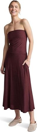 Beyond Yoga Featherweight Strapless Dress Womens Dress Midnight Burgundy Heather : XL, Elastane/Polyester