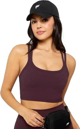 Fabletics Womens Principal Longline Medium Impact Sports Bra in Oxblood at Nordstrom, Size Xx-Small