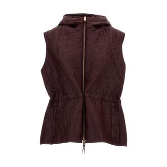 Fendi Vests, female, Red, Size: M Quilted Vest