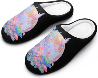 Generic Fairys Fantasy Mystical Butterflys Floral Mens Slippers House Slipper Anti-skid Sole Indoor Shoes Outdoor Comfort Cotton