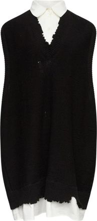 Maison Margiela Jurk van Geperforeerd Gebreid Vest - Dames - Korte kleedjes - Zwart - S - Katoen - Kleedjes