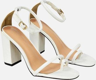XY London Womens XY London Womens/Ladies Liana Strappy High Block Heel Sandals - White - Size: 8