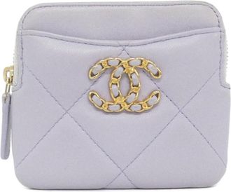 Chanel Purple Leather Coin Purse/Coin Case (Pre-Owned)