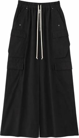 Rick Owens Wide Trousers, male, Black, Size: M Double Cargo Jumbo Belas Trousers