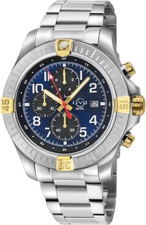 Gevril Group T38 Chronograph Quartz Blue Dial Mens Watch 42808B