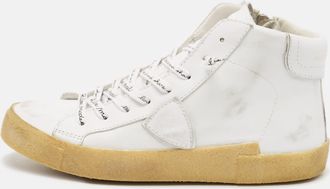 Philippe Model White Leather High Top Sneakers Size 37