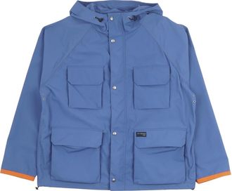 Fay Nylon Windbreaker met Capuchon en Zakken - Heren - Zomerjassen - Blauw - L - Nylon - Jassen
