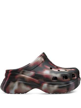 Crocs Mules con fantasia tie dye - Nero