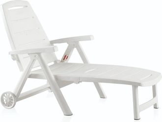 SP Berner Shaf - Tumbona Plegable Antibes Blanca C/ Ruedas 55364 Bernet