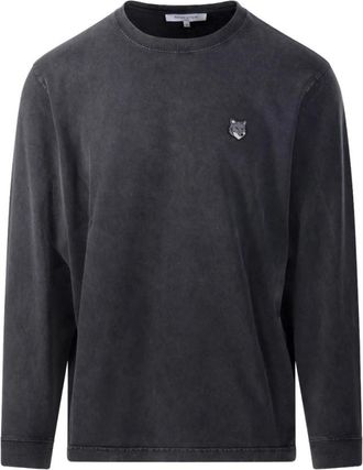 Maison Kitsun&eacute; Tops, Heren, Grijs, XL, Nylon, Long Sleeve Top