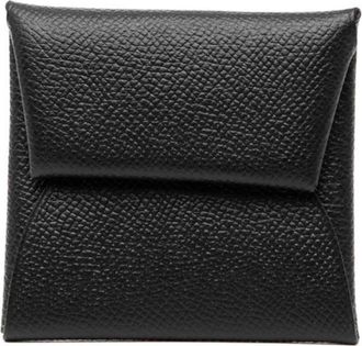 Herm&egrave;s Black Epsom Leather Coin Purse/Coin Case (Pre-Owned)