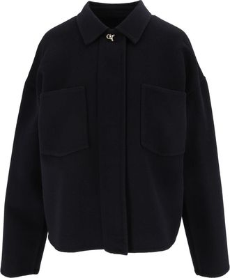 Fabiana Filippi Night Blue Cropped Virgin Wool Jacket