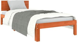 vidaXL Estructura De Cama Con Cabecera Marr&oacute;n Cera 70 X 190 Cm Vidaxl