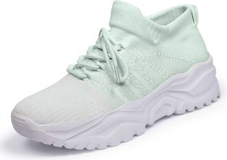 Generic Womens Solid Color Fashion Sneakers Four Season Lace Up Running Shoes with Flying Woven Design Womens Trainers Size 7 Ladies 8 Slip On Extra Wide for 