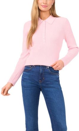 Ted Baker Jalia Rib Polo Sweater in Charming Pink at Nordstrom, Size X-Small