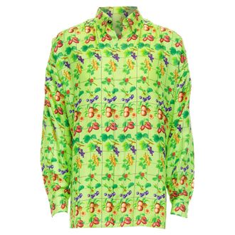 Versace Gianni Versace Fruit Print Silk Shirt