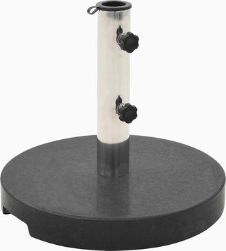 vidaXL Base De Sombrilla De Granito Redonda Negra 20 Kg Vidaxl