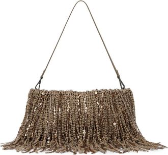 Brunello Cucinelli fringed shoulder bag - women - Calf Leather/Fabric - OS - Brown