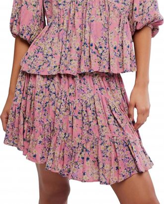 Free People Perishing Printed Top In Pink Combo