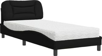 vidaXL Cama Con Colch&oacute;n Tela Negro 90x200 Cm Vidaxl