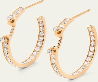 Nouvel Heritage 18K Eternity Tuxedo Mood Hoop Earrings