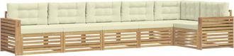 vidaXL Conjunto De Sof&aacute;s De Exterior 6 Uds. Blanco Y Crema Poli&eacute;ster Vidaxl