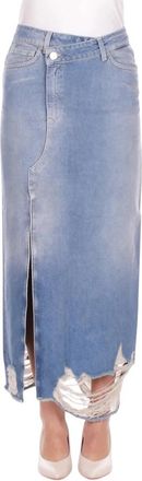 Dondup Rigid Denim Midi Skirt - Dames - Spijkerrokken - Blauw - W29 - Denim - Rokken