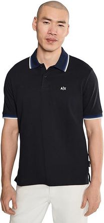 A|X Armani Exchange Cotton Piquet Logo Polo Shirt Mens Clothing Deep Navy : 2XL