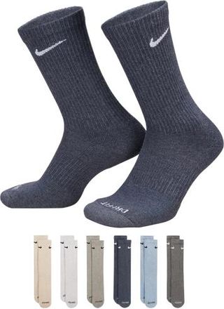Nike Mens 6 Pack Everyday Plus Cushioned Socks - Tan/Olive Size M