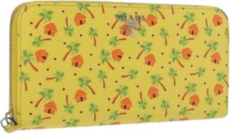 Prada Pre-owned Wallets, female, Yellow, Size: ONE SIZE Pre-owned Vintage Leather Wallet