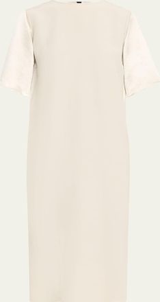 Maria McManus Mixed-Media Short-Sleeve Midi T-Shirt Dress