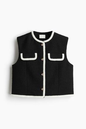 H&M Boucl&eacute;-Gilet - Schwarz