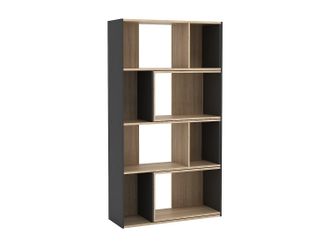 Vente-Unique Estanter&iacute;a de esquina modular - 8 a 12 estantes - Natural y antracita - DARLENA