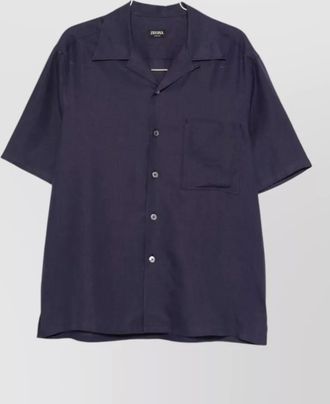 Ermenegildo Zegna oasi linen regular shirt cuban collar