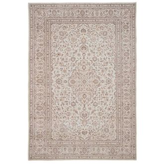 Kukoon Cream Vintage Floral Washable Rug Soft Living Room Area Carpet | Size: 200 cm x 290 cm