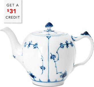 ROYAL COPENHAGEN Fluted Plain Tea Potwith $31 Credit