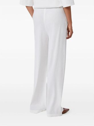 Max Mara Wide-Leg Linen Blend Trousers - White