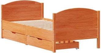 vidaXL Bed Frame without Mattress Wax Brown 75x190 cm Small Single Solid Wood Pine vidaXL