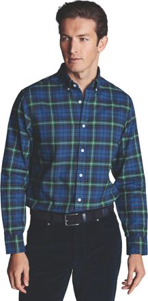 CHARLES TYRWHITT Slim Fit Button-Down Collar Brushed Flannel Check Shirt