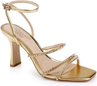 Badgley Mischka Paulette Ankle Strap Sandal in Gold Metallic at Nordstrom, Size 8.5