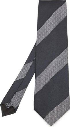 Emporio Armani Cravatta a righe in seta - Nero